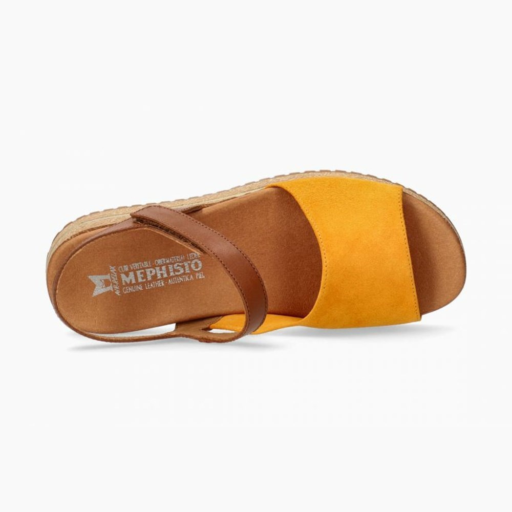 Mephisto Joy Sandaler Dame Yellow/Brown | QEHY-67943