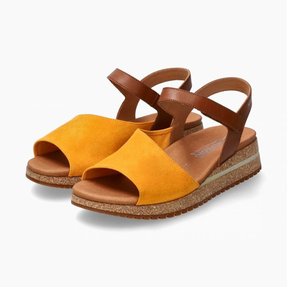 Mephisto Joy Sandaler Dame Yellow/Brown | QEHY-67943