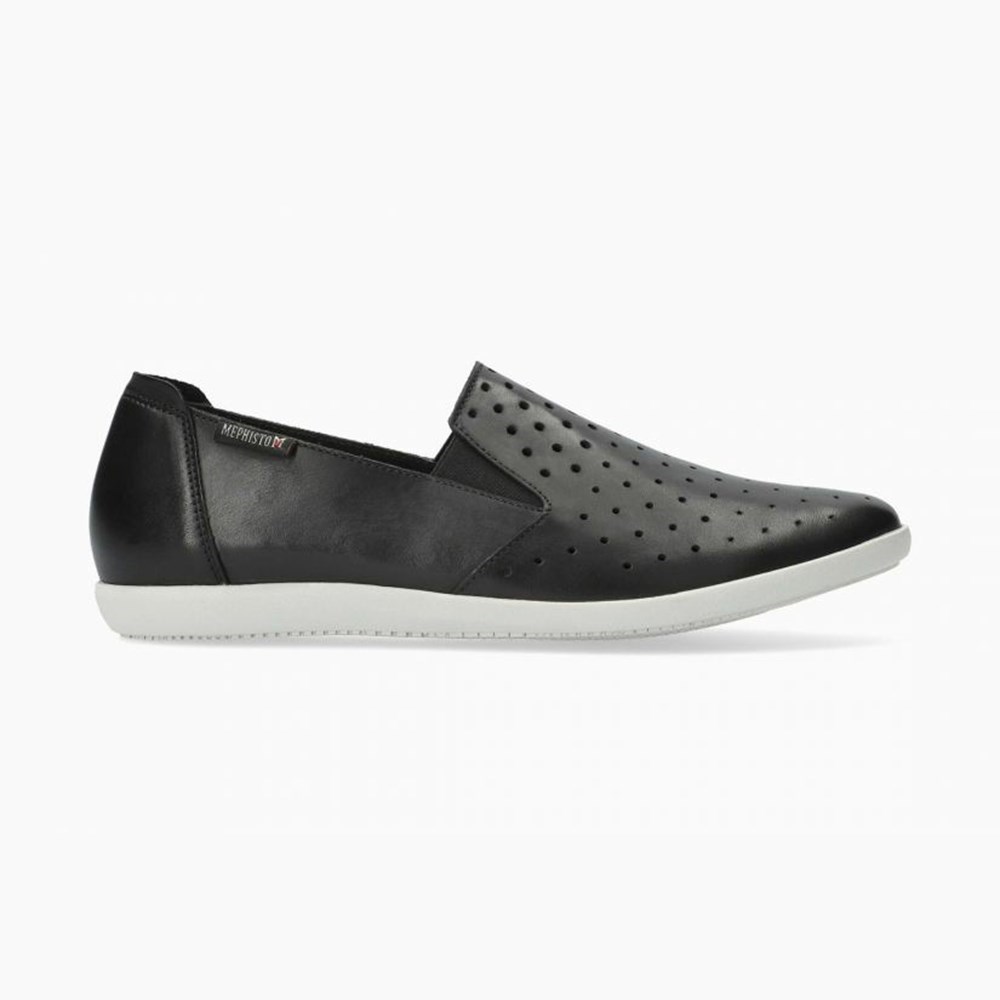 Mephisto Korie Perf Slip On Dame Svarte | VFLQ-03257