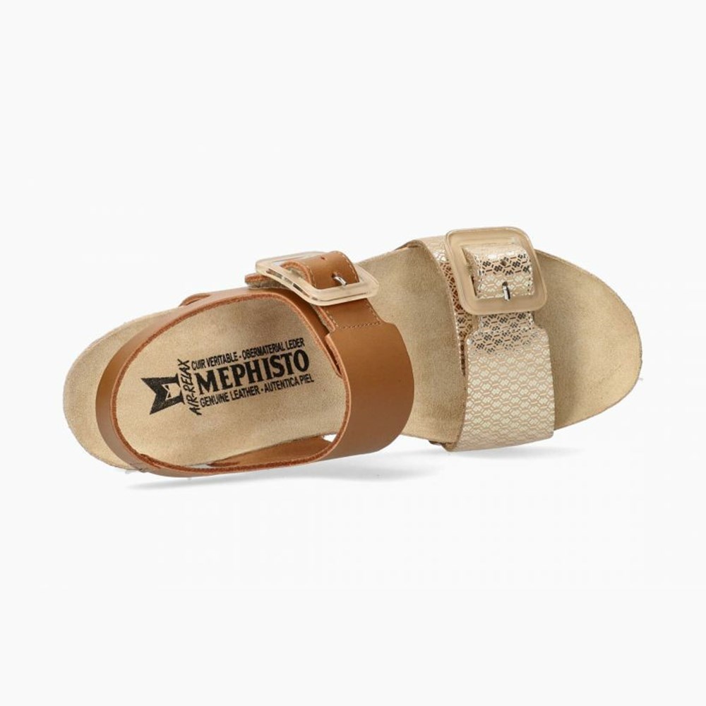 Mephisto Lissia Sandaler Dame Brown/Gold | RQZE-71365