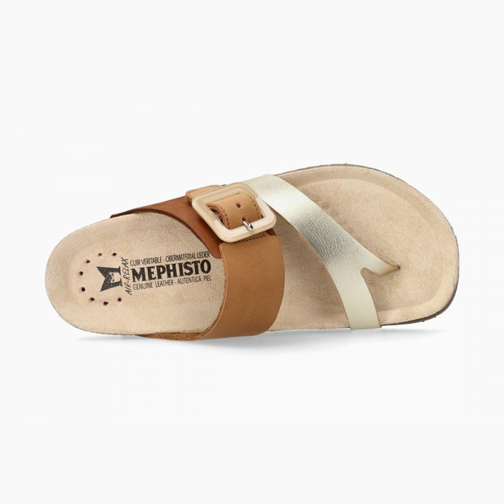 Mephisto Madeline Sandaler Dame Brown/Gold | KBJM-61837