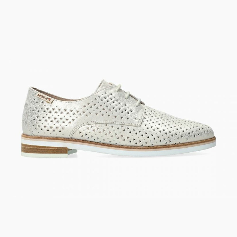 Mephisto Roma Perf Slip On Dame Hvite | PNZM-54907